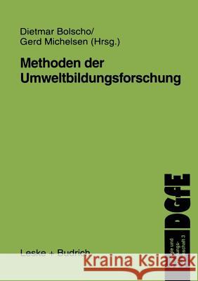 Methoden Der Umweltbildungsforschung Dietmar Bolscho Gerd Michelsen 9783810022424