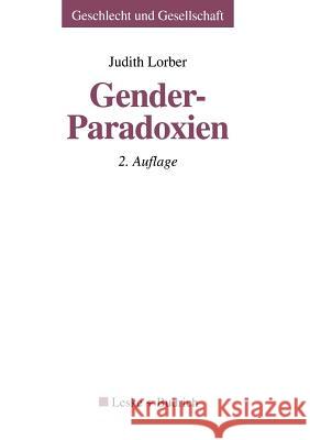 Gender-Paradoxien Judith Lorber 9783810037435 Vs Verlag Fur Sozialwissenschaften