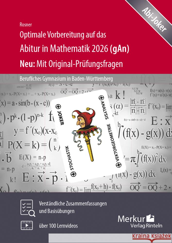 Optimale Vorbereitung auf das Abitur in Mathematik 2026 (gAn) Rosner, Stefan 9783812011792