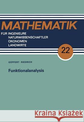 Funktionalanalysis Alfred Gopfert 9783815420225