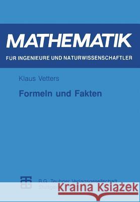 Formeln Und Fakten Vetters, Klaus 9783815420911