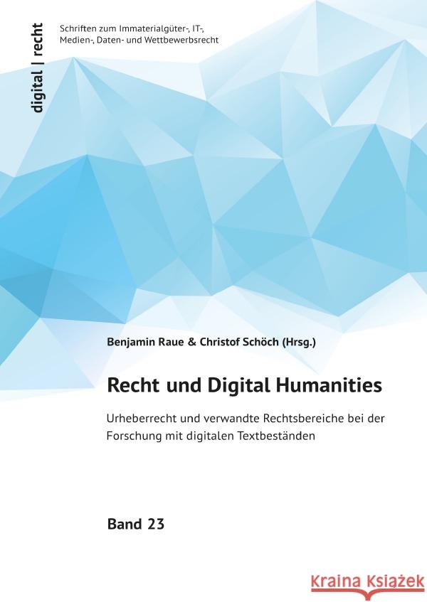 Recht und Digital Humanities Schöch, Christof 9783818705503