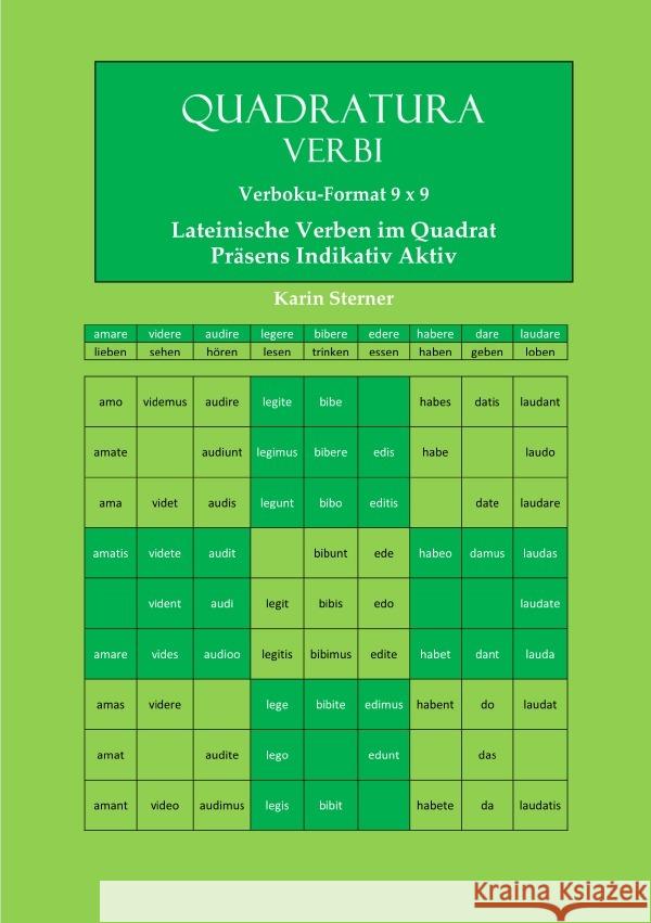 Quadratura Verbi: Lateinische Verben im Quadrat. Verbokuformat 9x9. Präsens Aktiv Indikativ Sterner, Karin 9783818738785