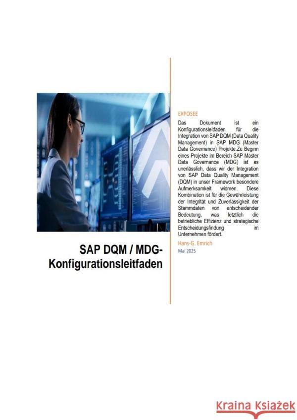 Handbuch zu SAP DQM im Zusammenhang mit SAP MDG Anwendungen Emrich, Hans-Georg 9783819714924