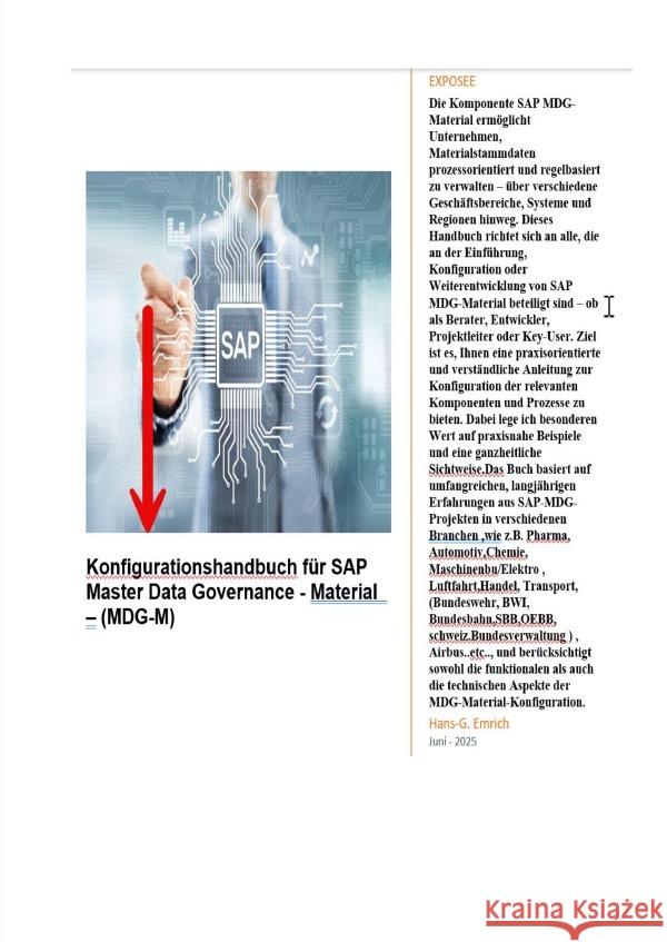 Konfigurationshandbuch für SAP Master Data Governance - Material  - (MDG-M) Emrich, Hans-Georg 9783819730214
