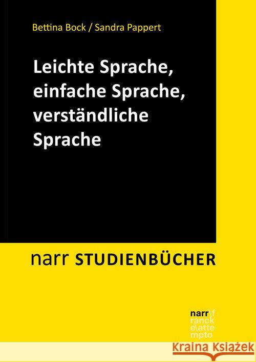 Leichte Sprache, Einfache Sprache, verständliche Sprache Bock, Bettina M., Pappert, Sandra 9783823381815