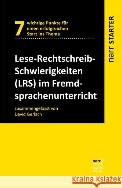 Lese-Rechtschreib-Schwierigkeiten (LRS) im Fremdsprachenunterricht Gerlach, David 9783823382621