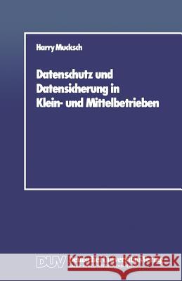 Datenschutz Und Datensicherung in Klein- Und Mittelbetrieben Harry Mucksch 9783824400058