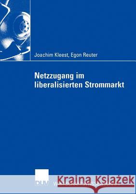 Netzzugang Im Liberalisierten Strommarkt Kleest, Joachim 9783824406593 Deutscher Universitats Verlag