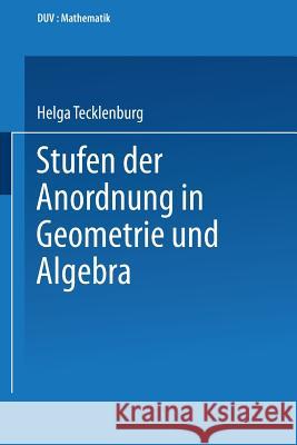 Stufen Der Anordnung in Geometrie Und Algebra H. Tecklenburg Helga Tecklenburg 9783824420322 Springer