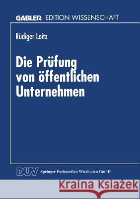 Die Prüfung Von Öffentlichen Unternehmen Loitz, Rüdiger 9783824464906 Springer