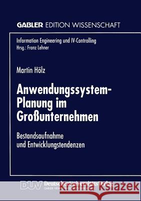 Anwendungssystem-Planung Im Großunternehmen: Bestandsaufnahme Und Entwicklungstendenzen Hölz, Martin 9783824465538