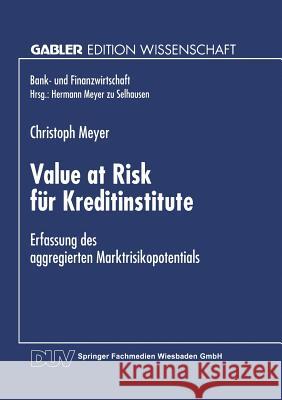 Value at Risk Für Kreditinstitute: Erfassung Des Aggregierten Marktrisikopotentials Meyer, Christoph 9783824467631 Deutscher Universitatsverlag