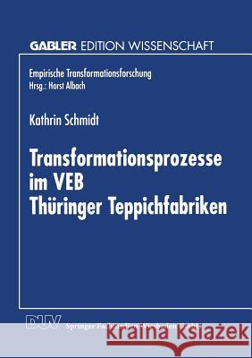 Transformationsprozesse Im Veb Thüringer Teppichfabriken Schmidt, Kathrin 9783824468386 Deutscher Universitatsverlag