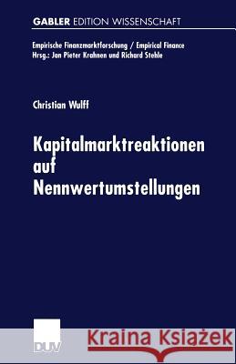 Kapitalmarktreaktionen Auf Nennwertumstellungen Christian Wulff 9783824472918 Springer