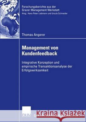 Management Von Kundenfeedback Thomas Angerer Thomas Angerer 9783824479863 Springer