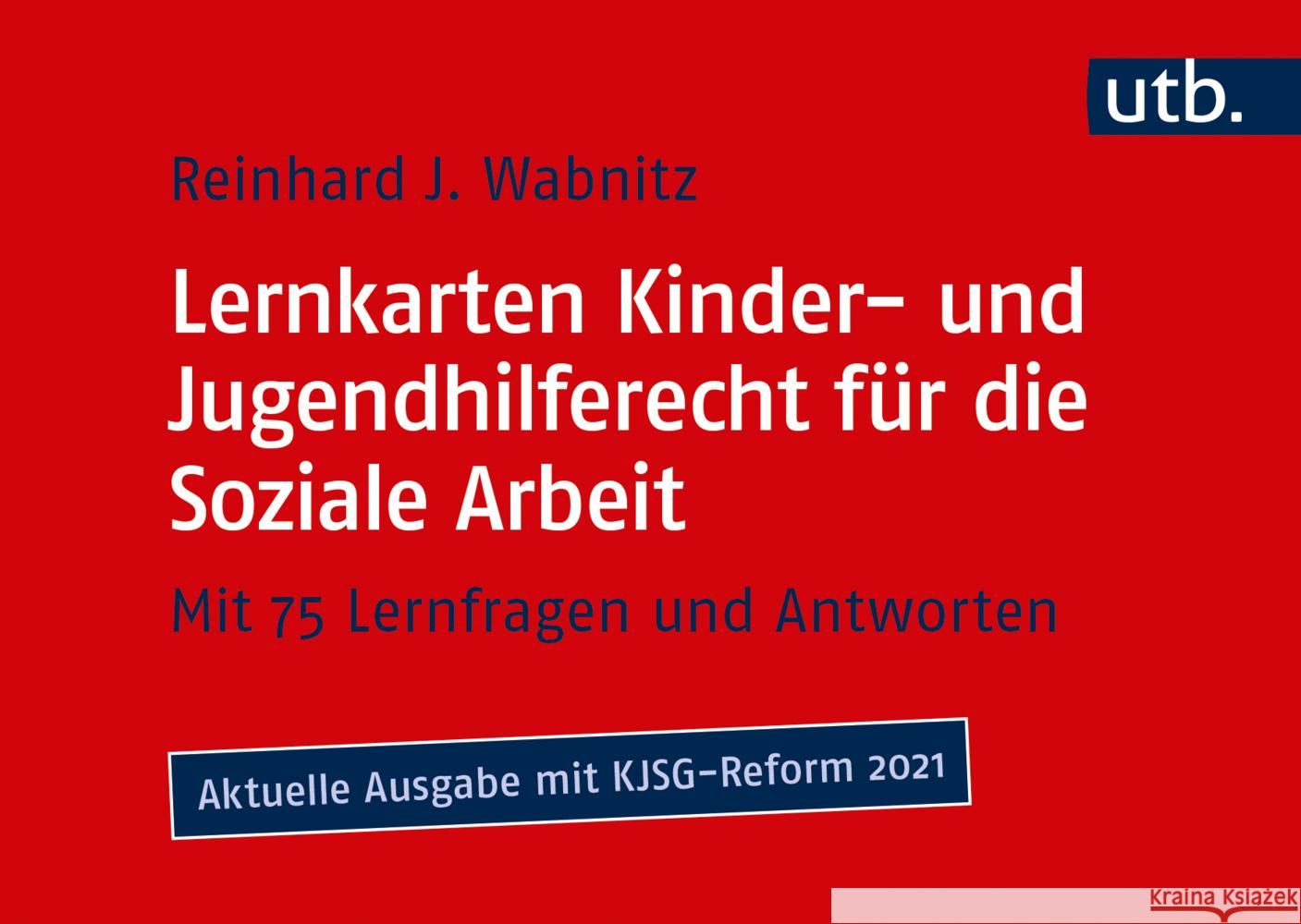 Lernkarten Kinder- und Jugendhilferecht für die Soziale Arbeit Wabnitz, Reinhard J. 9783825254964