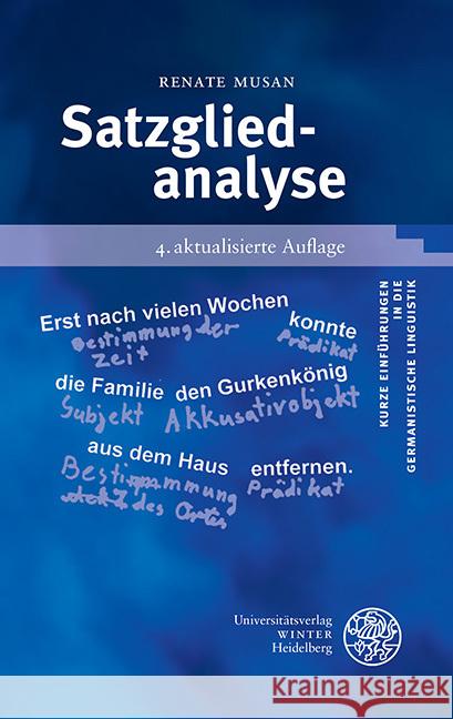 Satzgliedanalyse Renate Musan 9783825348441 Universitatsverlag Winter