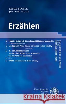 Erzahlen Becker, Tabea 9783825367251 Universitatsverlag Winter