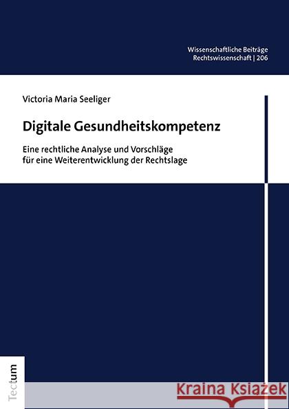 Digitale Gesundheitskompetenz Seeliger, Victoria Maria 9783828848801