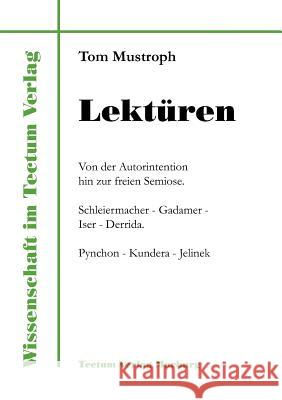 Lektüren Mustroph, Tom 9783828881525 Tectum - Der Wissenschaftsverlag