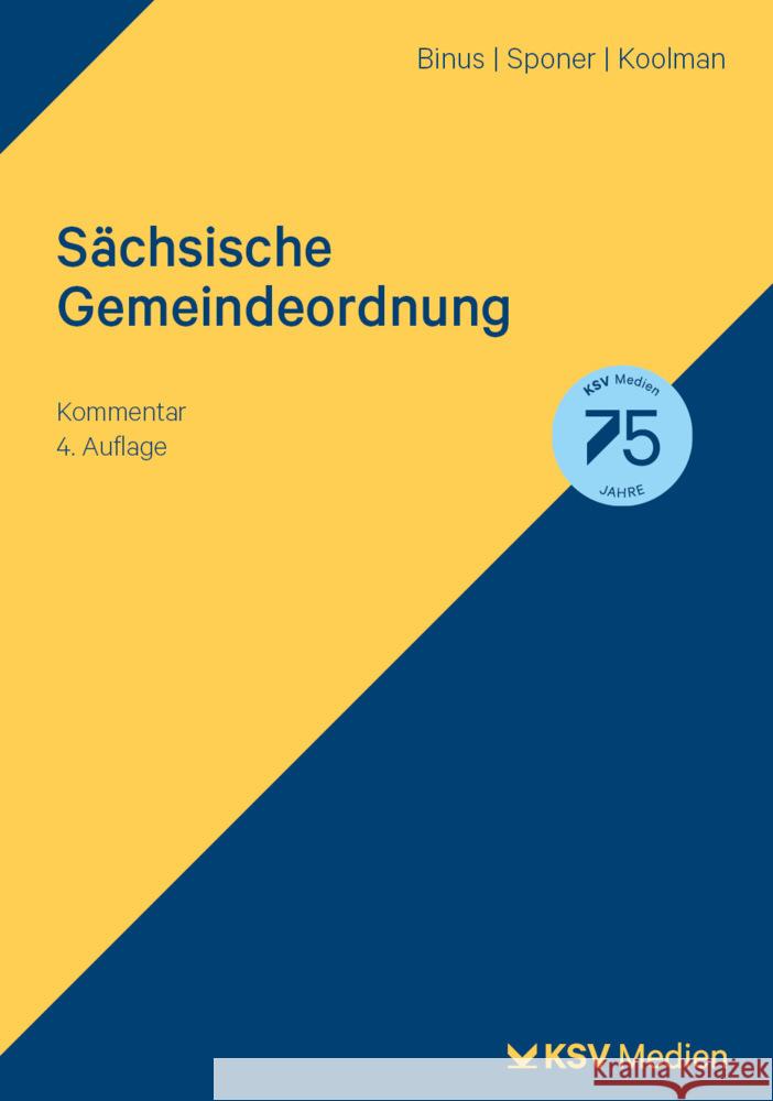 Sächsische Gemeindeordnung Binus, Karl H, Sponer, Wolf U, Koolman, Sebo 9783829319690