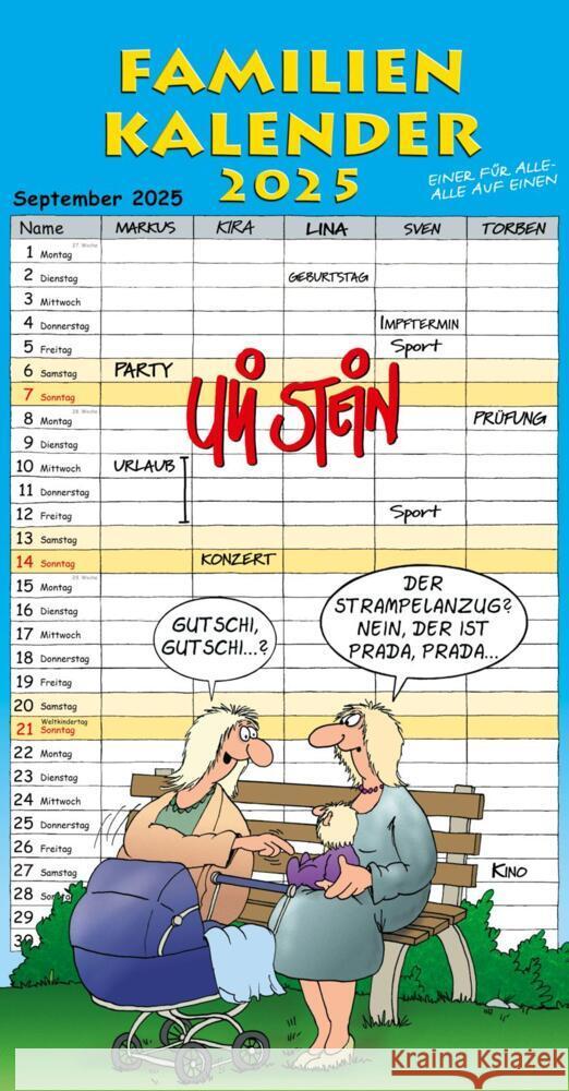 Uli Stein Familienkalender 2025: Familienplaner mit 5 Spalten Stein, Uli 9783830321576