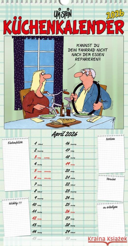 Uli Stein Küchenkalender 2026: Monatskalender für die Wand Stein, Uli 9783830322450