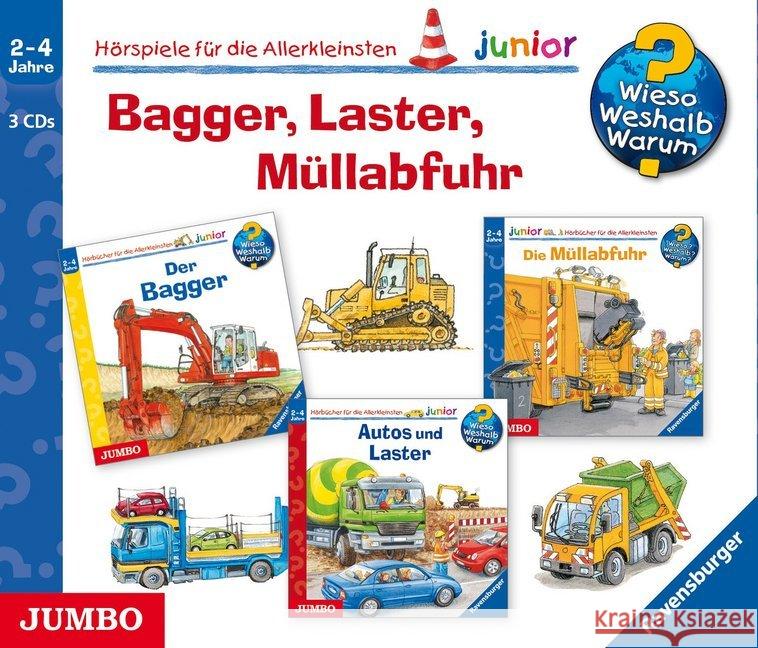 Bagger, Laster, Müllabfuhr, 3 Audio-CDs : Hörspiel Erne, Andrea; Nieländer, Peter 9783833737350 Jumbo Neue Medien