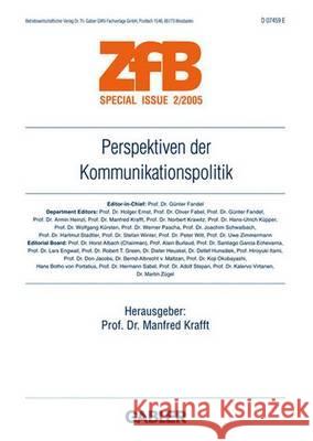 Perspektiven Der Kommunikationspolitik Manfred Krafft 9783834901088