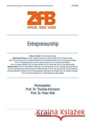 Entrepreneurship Thomas Ehrmann Peter Witt 9783834903631