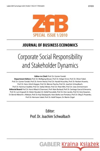Corporate Social Responsibility and Stakeholder Dynamics  9783834919953 GWV Fachverlage GmbH