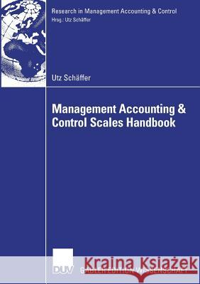 Management Accounting & Control Scales Handbook Utz Sc 9783835005259 Deutscher Universitats Verlag