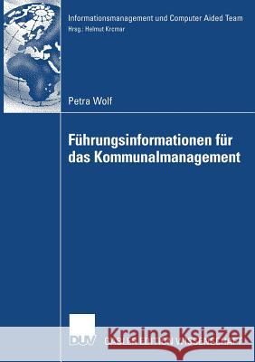 Führungsinformationen Für Das Kommunalmanagement Krcmar, Prof Dr Helmut 9783835005419 Deutscher Universitats Verlag