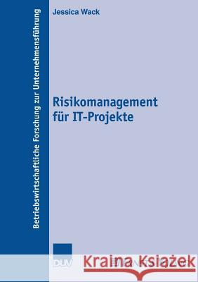 Risikomanagement Für It-Projekte Preßmar, Prof Dr Dr H. C. Dieter B. 9783835006553 Deutscher Universitats Verlag