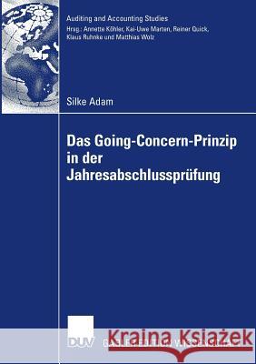 Das Going Concern Prinzip in Der Jahresabschlussprüfung Quick, Prof Dr Reiner 9783835006935