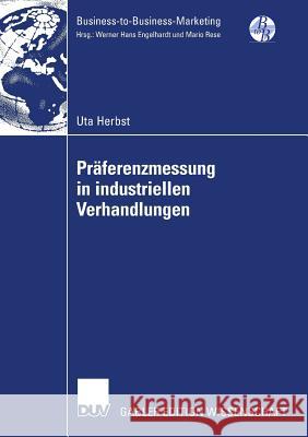 Präferenzmessung in Industriellen Verhandlungen Herbst, Uta 9783835008045 Deutscher Universitats Verlag