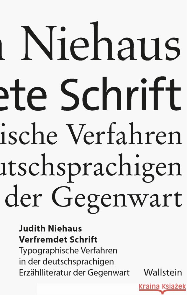 Verfremdete Schrift Niehaus, Judith 9783835355170