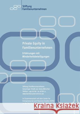 Private Equity in Familienunternehmen: Erfahrungen mit Minderheitsbeteiligungen Familienunternehmen, Stiftung 9783837027075 Books on Demand