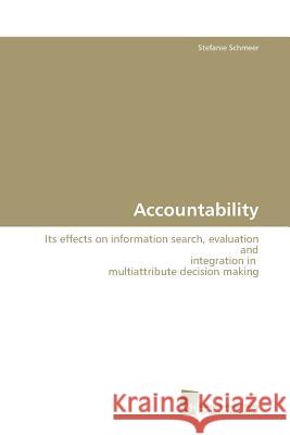 Accountability Schmeer Stefanie 9783838107226 Sudwestdeutscher Verlag Fur Hochschulschrifte