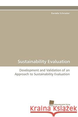 Sustainability Evaluation Daniela Schroeter 9783838109442 Sudwestdeutscher Verlag Fur Hochschulschrifte