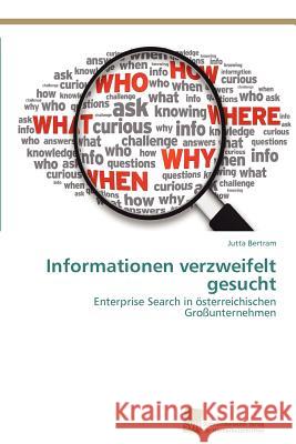 Informationen verzweifelt gesucht Bertram Jutta 9783838131511 S Dwestdeutscher Verlag F R Hochschulschrifte