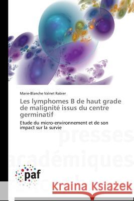 Les Lymphomes B de Haut Grade de Malignite Issus Du Centre Germinatif Valnet Rabier Marie-Blanche 9783838145334