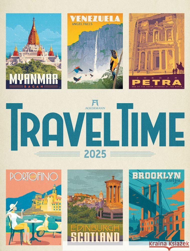 Travel Time - Reise-Plakate Kalender 2025 Ackermann Kunstverlag 9783838425153