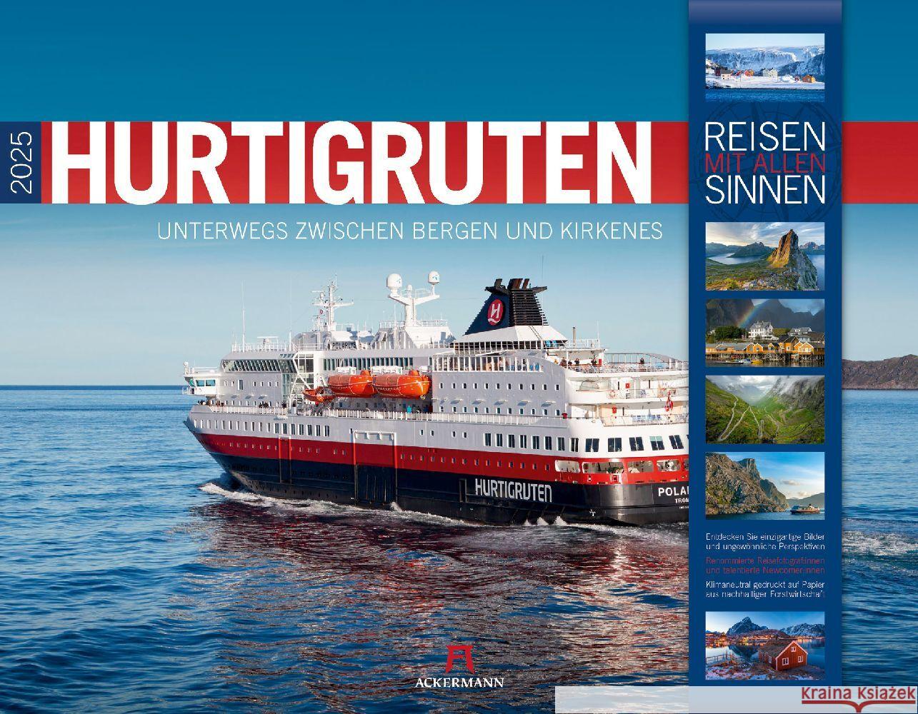 Hurtigruten - Unterwegs zwischen Bergen und Kirkenes Kalender 2025 Ackermann Kunstverlag 9783838425443
