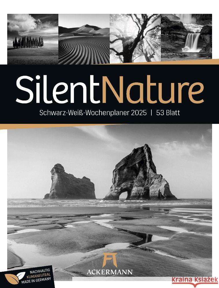 Silent Nature - Schwarz-Weiß-Wochenplaner Kalender 2025 Ackermann Kunstverlag 9783838435268