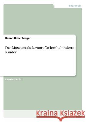 Das Museum als Lernort für lernbehinderte Kinder Hohenberger, Hanno 9783838600673