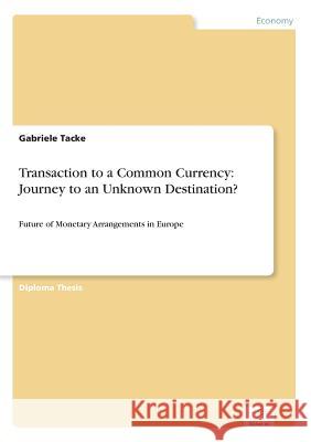 Transaction to a Common Currency: Journey to an Unknown Destination?: Future of Monetary Arrangements in Europe Tacke, Gabriele 9783838613505 Diplom.de