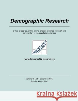 Demographic Research Volume 19 Book 4 Joshua R. Goldstein 9783839102909 Books on Demand