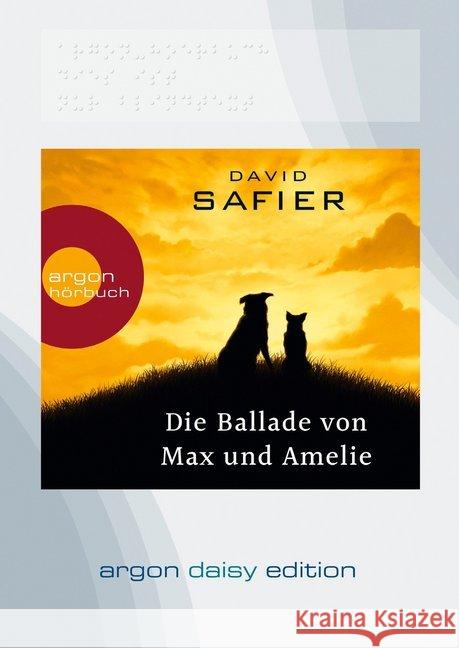 Die Ballade von Max und Amelie, 1 MP3-CD (DAISY Edition) : MP3 Format, Lesung. Gekürzte Ausgabe Safier, David 9783839853214 Argon